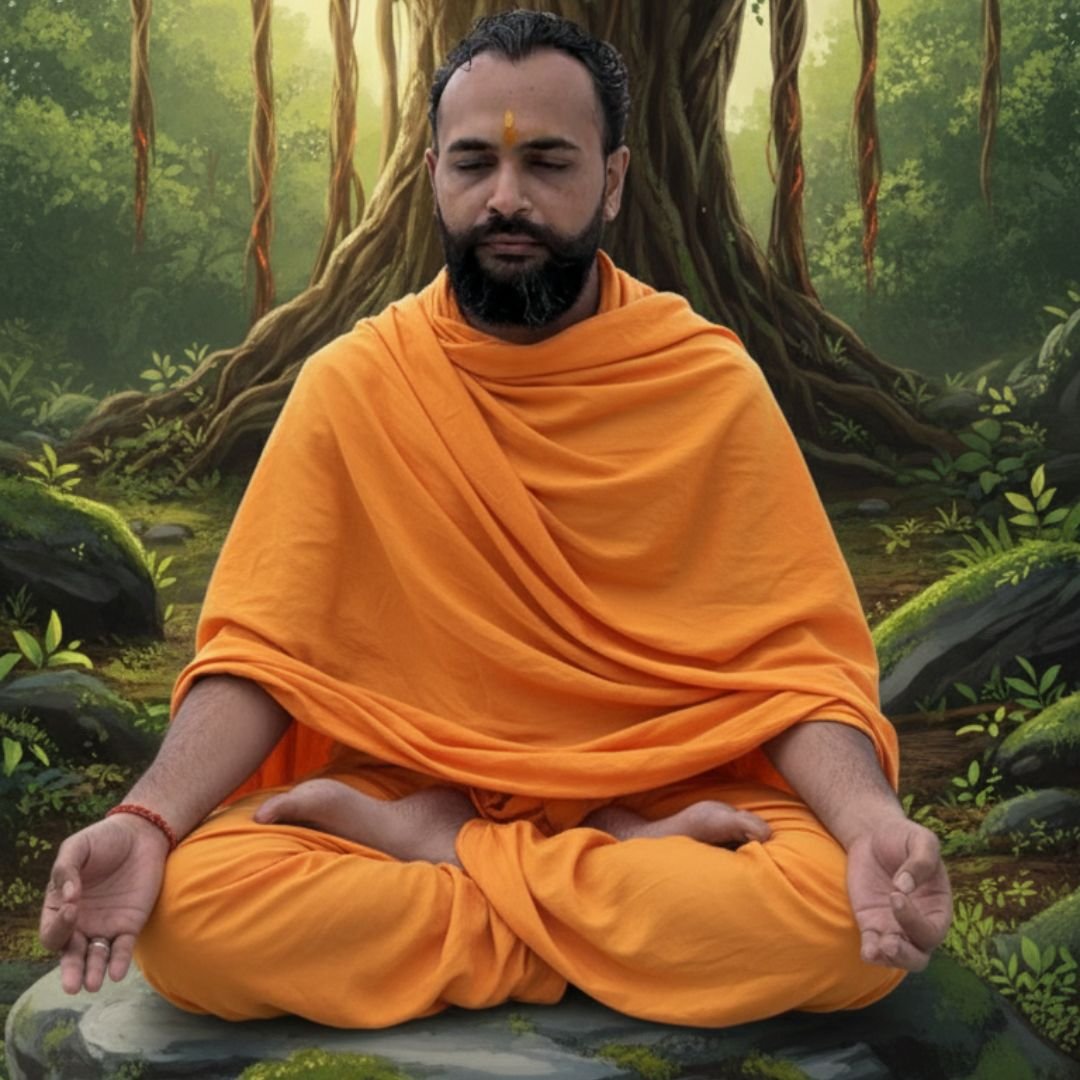 Jai Om Dave Meditating in the woods in solitude