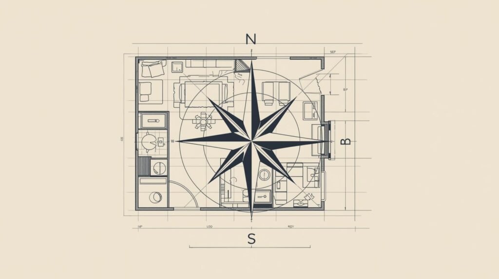 Vastu plan review for an apartment with north direction marked.