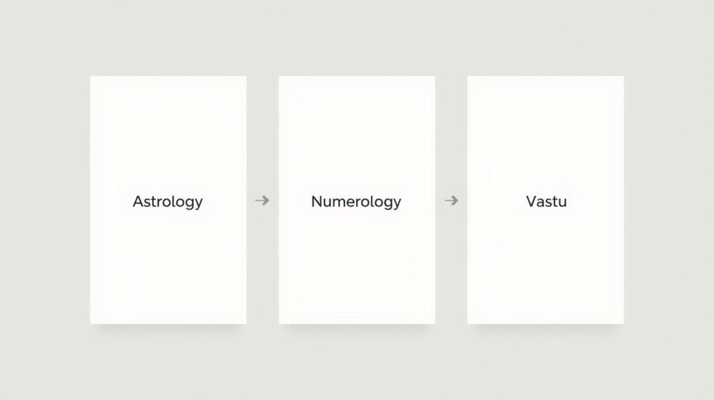 Choosing between astrology, numerology, and vastu sessions.
