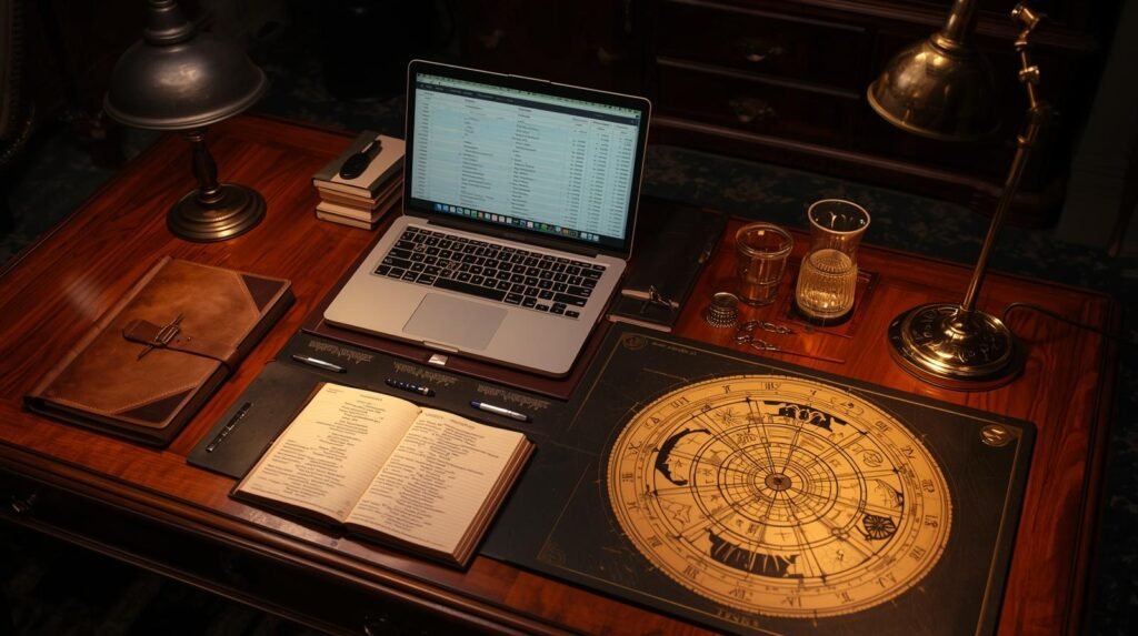 Learning Vedic Astrology online with charts and notes.